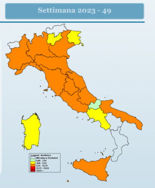 La mappa a colori del contagio da influenza