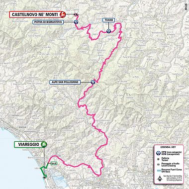 La tappa con partenza da Viareggio