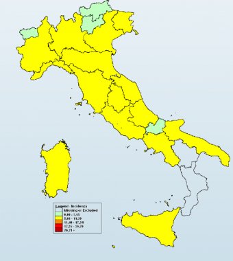 La mappa a colori del contagio da influenza 