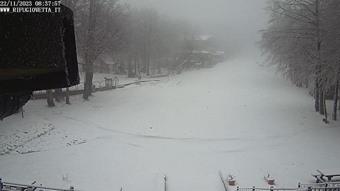 La neve stamani sull'Amiata